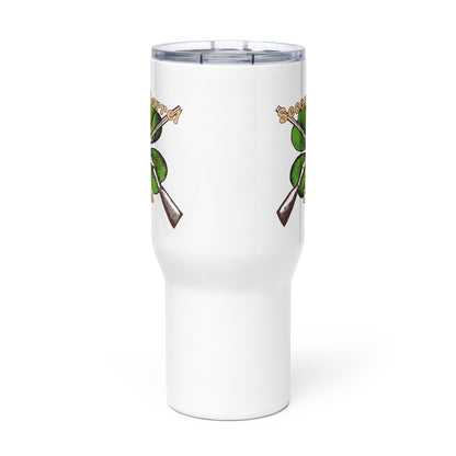 "Double Barrel Luck" - Travel mug with a handle