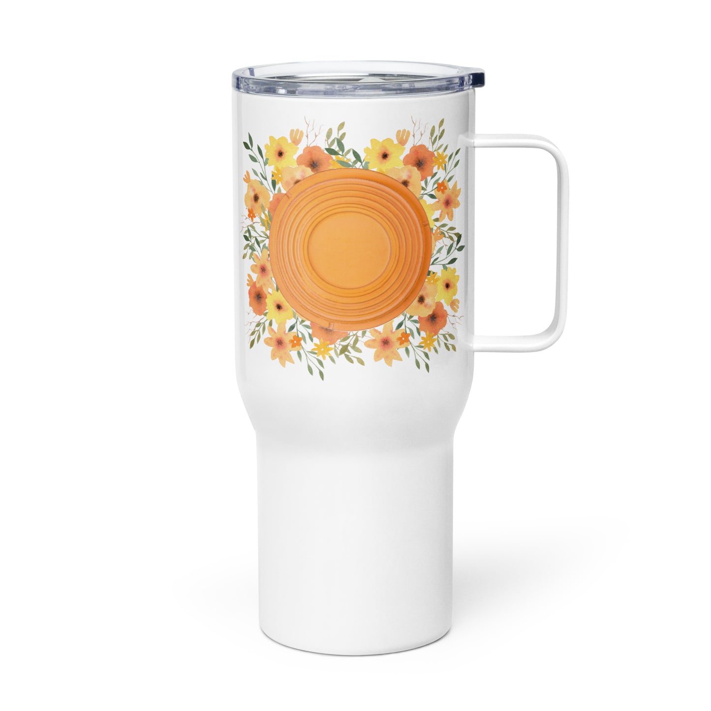 "Flower Bouquet" - Travel mug with a handle