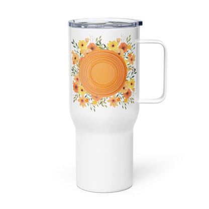 "Flower Bouquet" - Travel mug with a handle